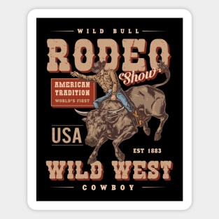 Cowboy | Rodeo | Bull Riding | Vintage | Wild West Magnet